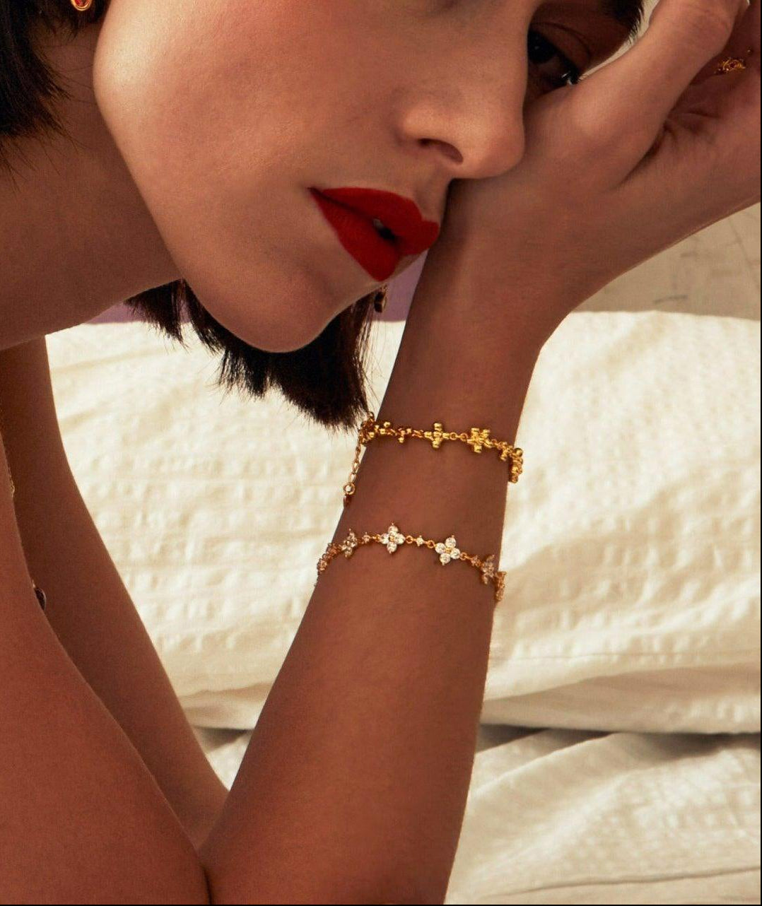 Hot Stuff Bracelet Set Layered Clover Star Charm