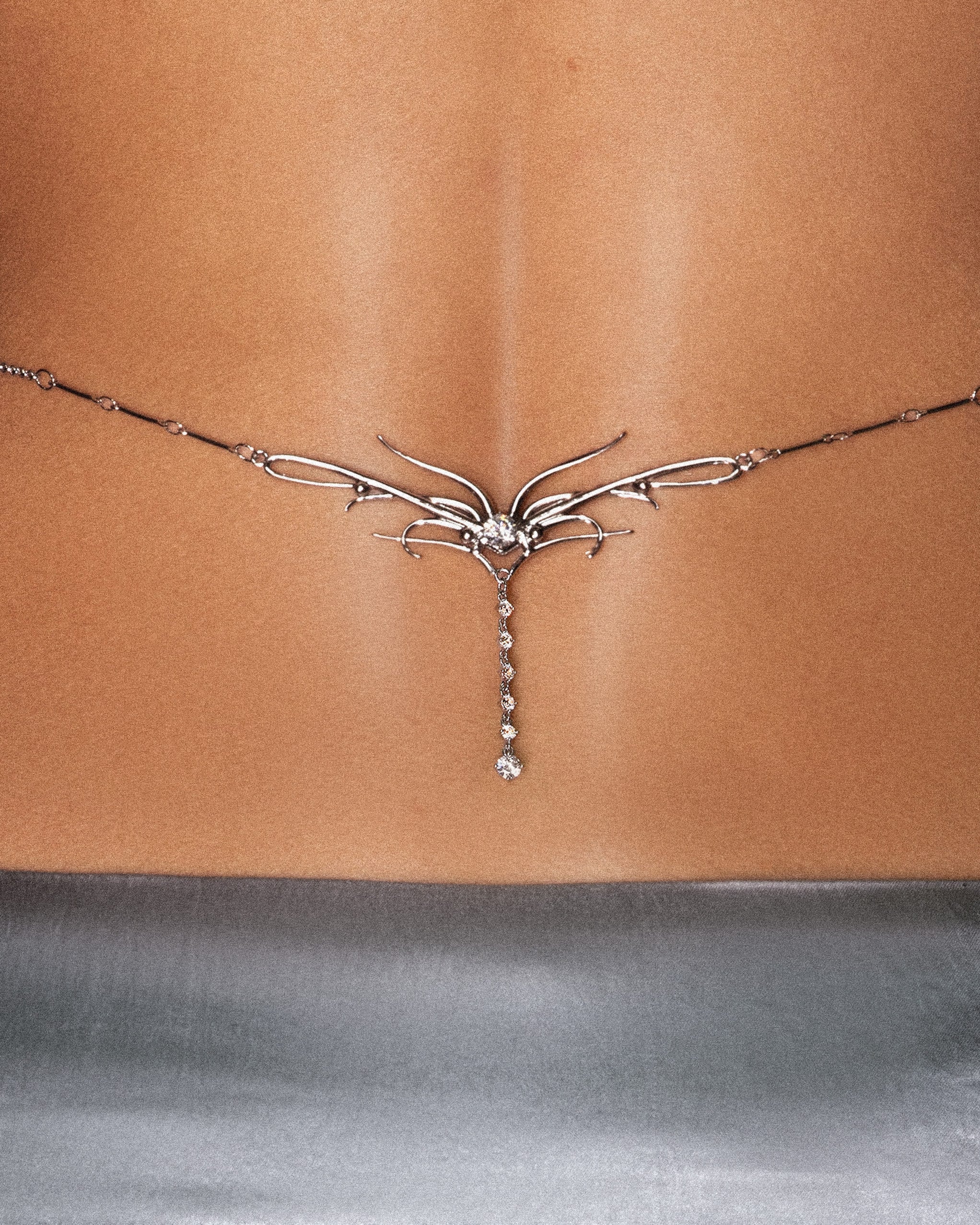 Dripping Waist Cross CZ Chain