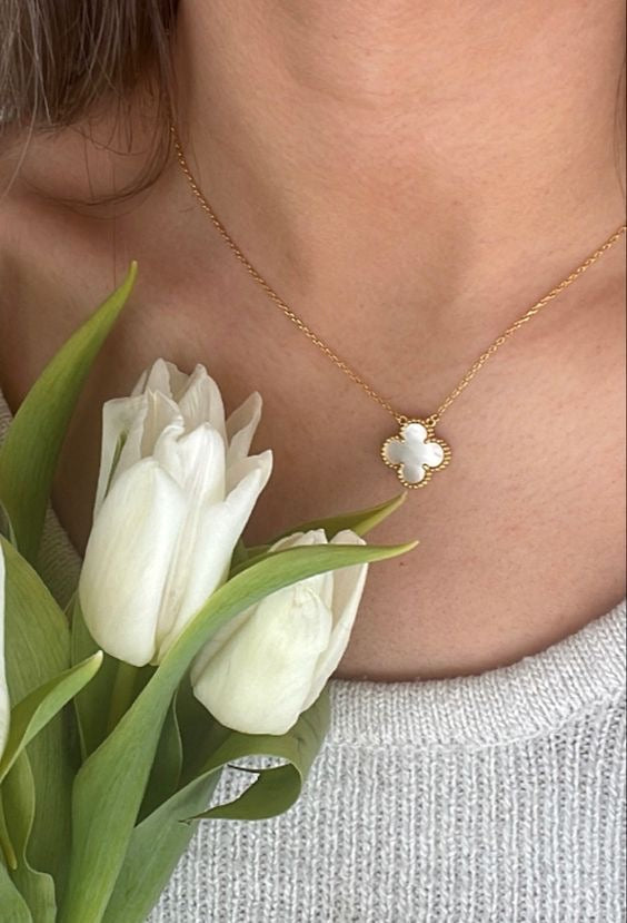 Clover Leaf Pendant Necklace in 18K Gold Plated Silver - image 18 of 22