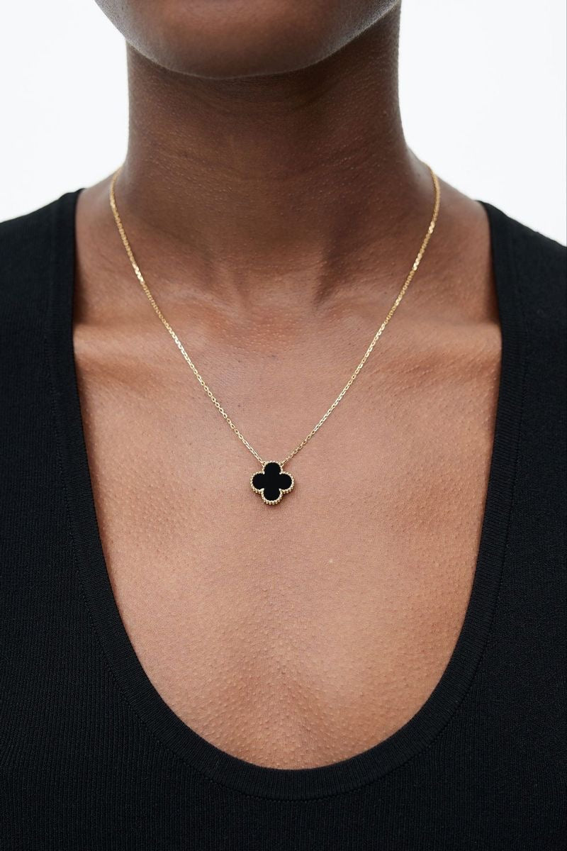 Clover Leaf Pendant Necklace in 18K Gold Plated Silver - image 14 of 22