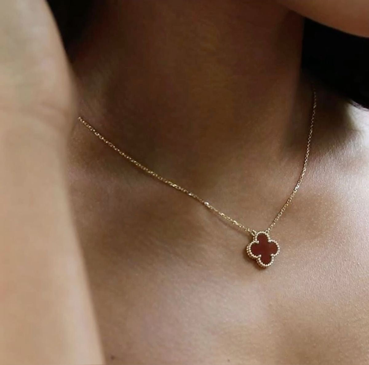 Clover Leaf Pendant Necklace in 18K Gold Plated Silver - image 15 of 22