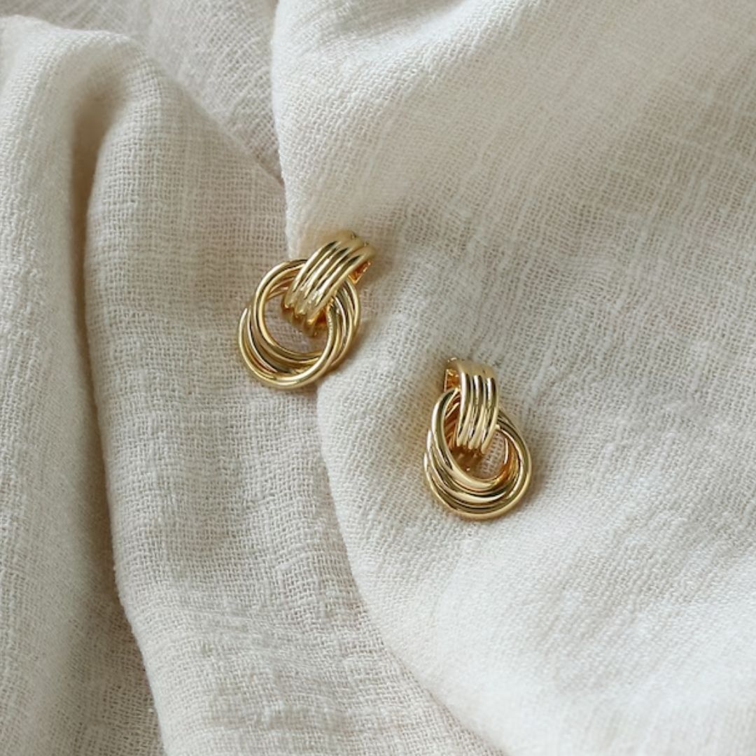 Luna Layered 18K Gold-Plated Stainless Steel Hoop Earrings