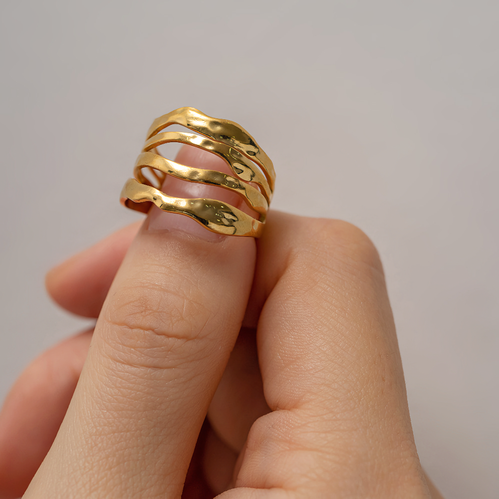 Cass 18K Gold-Plated Stainless Steel Ring