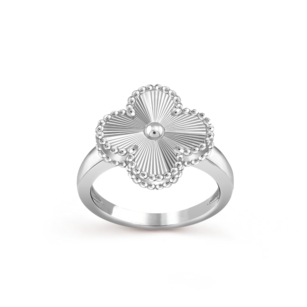 Clover Leaf Ring,925 Silver, 18k Gold Plated - image 13 of 19