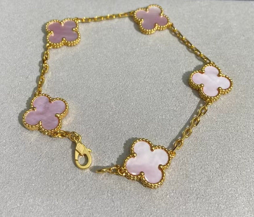 Clover Leaf Bracelet, 925 Silver, 18k Gold Plated - image 26 of 36
