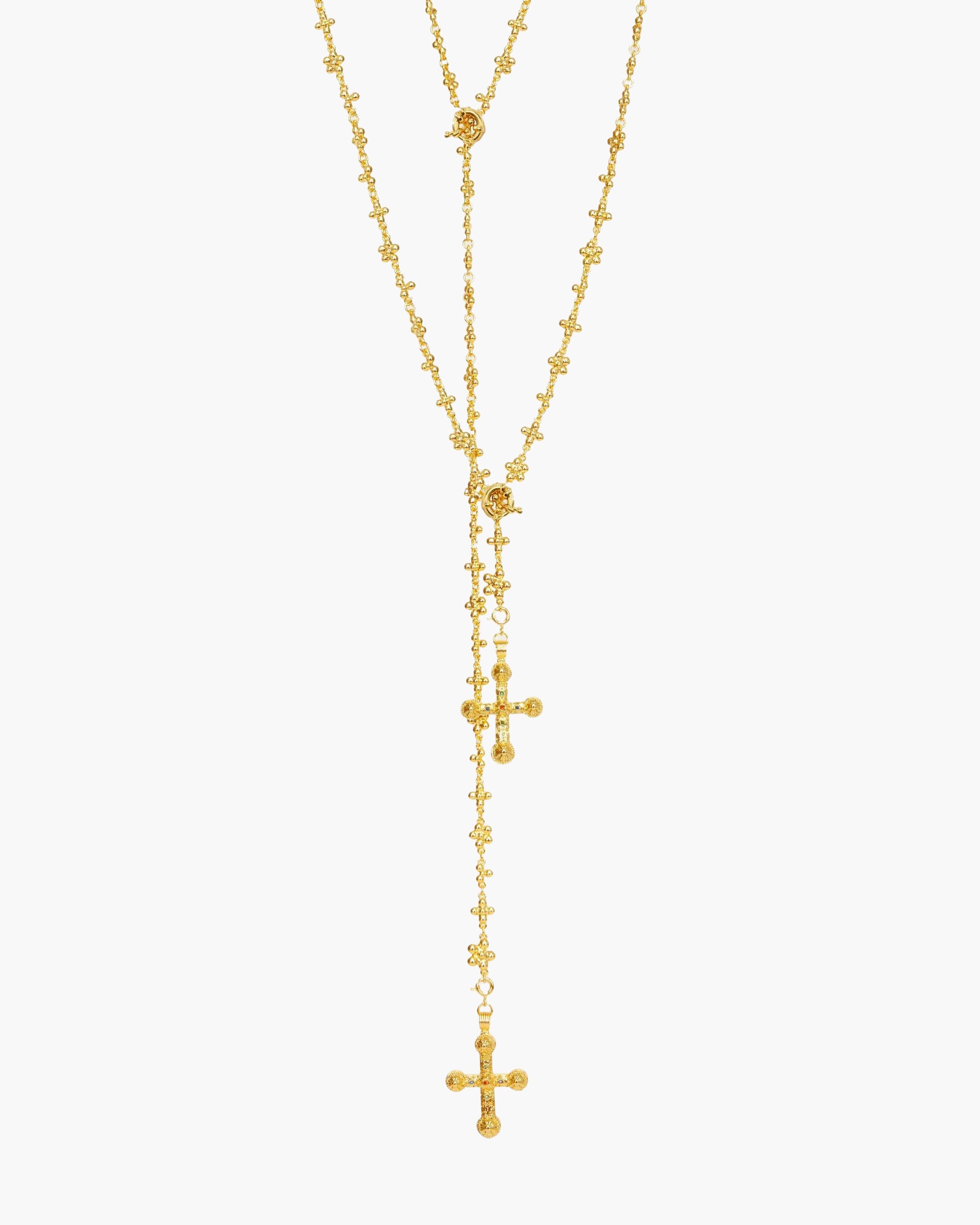 Daisy Molecule Cross Charm Chain