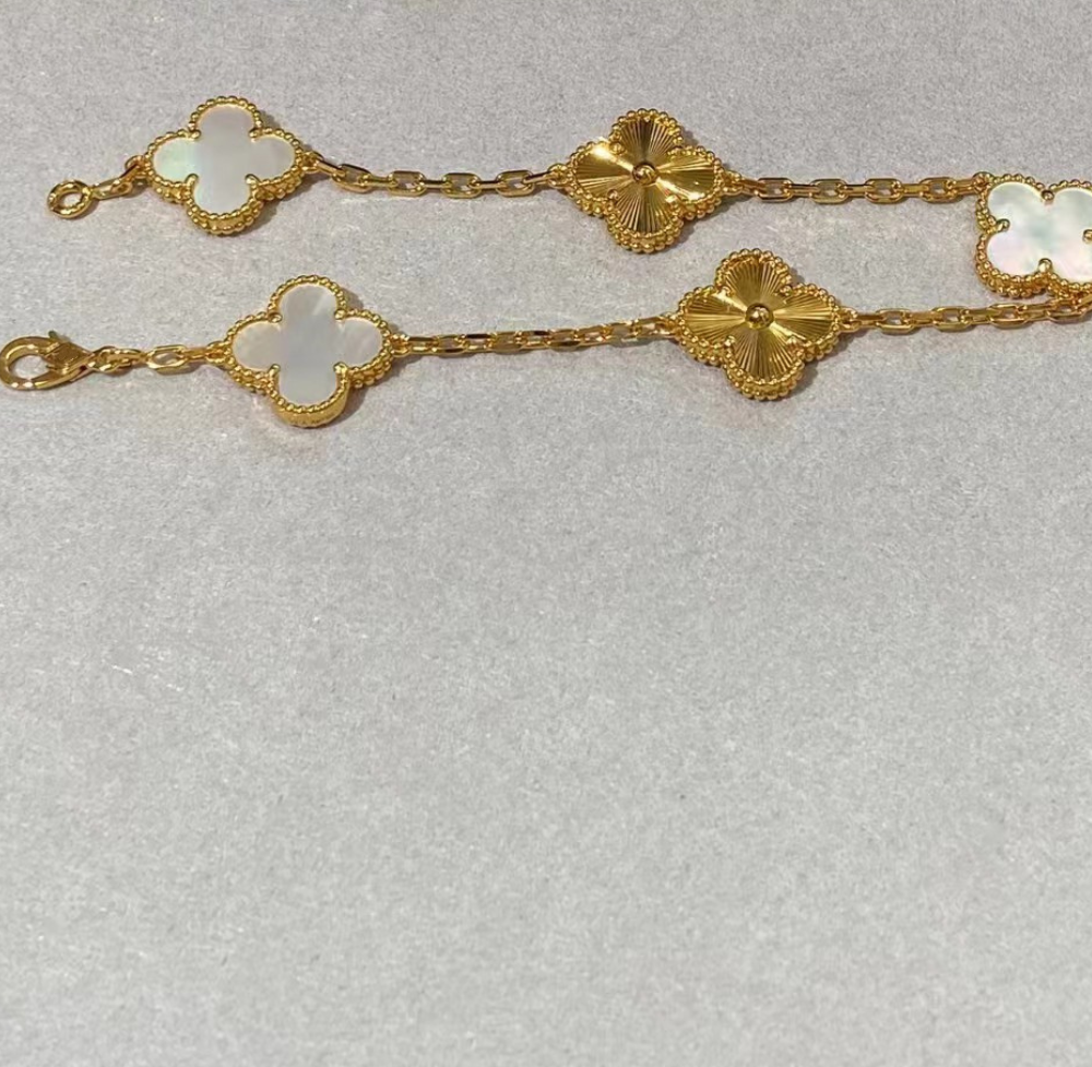 Clover Leaf Bracelet, 925 Silver, 18k Gold Plated - image 36 of 36