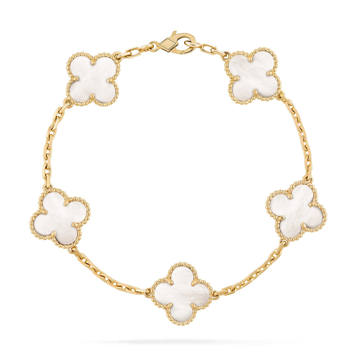 Clover Leaf Bracelet, 925 Silver, 18k Gold Plated - image 3 of 36