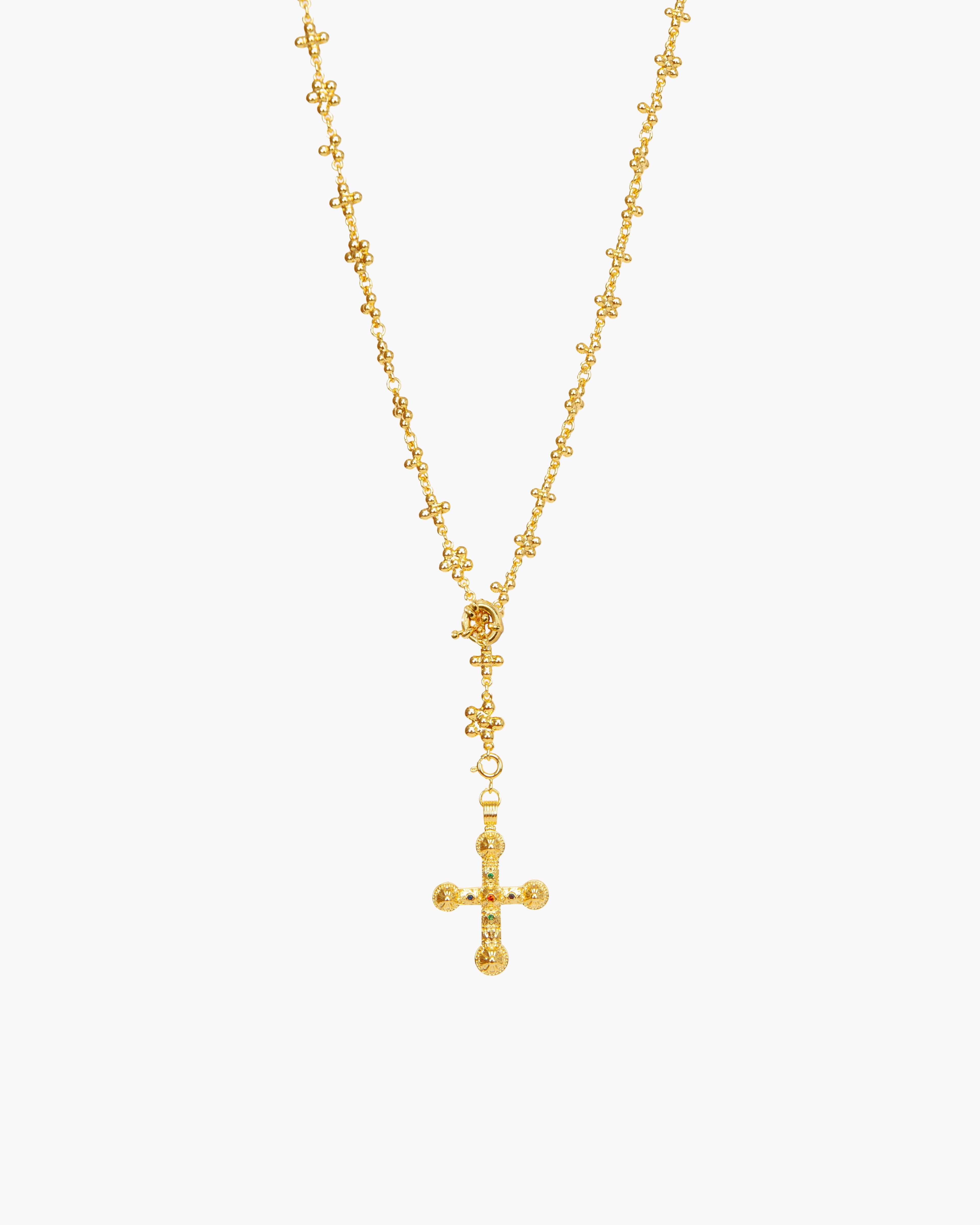Daisy Molecule Cross Charm Chain