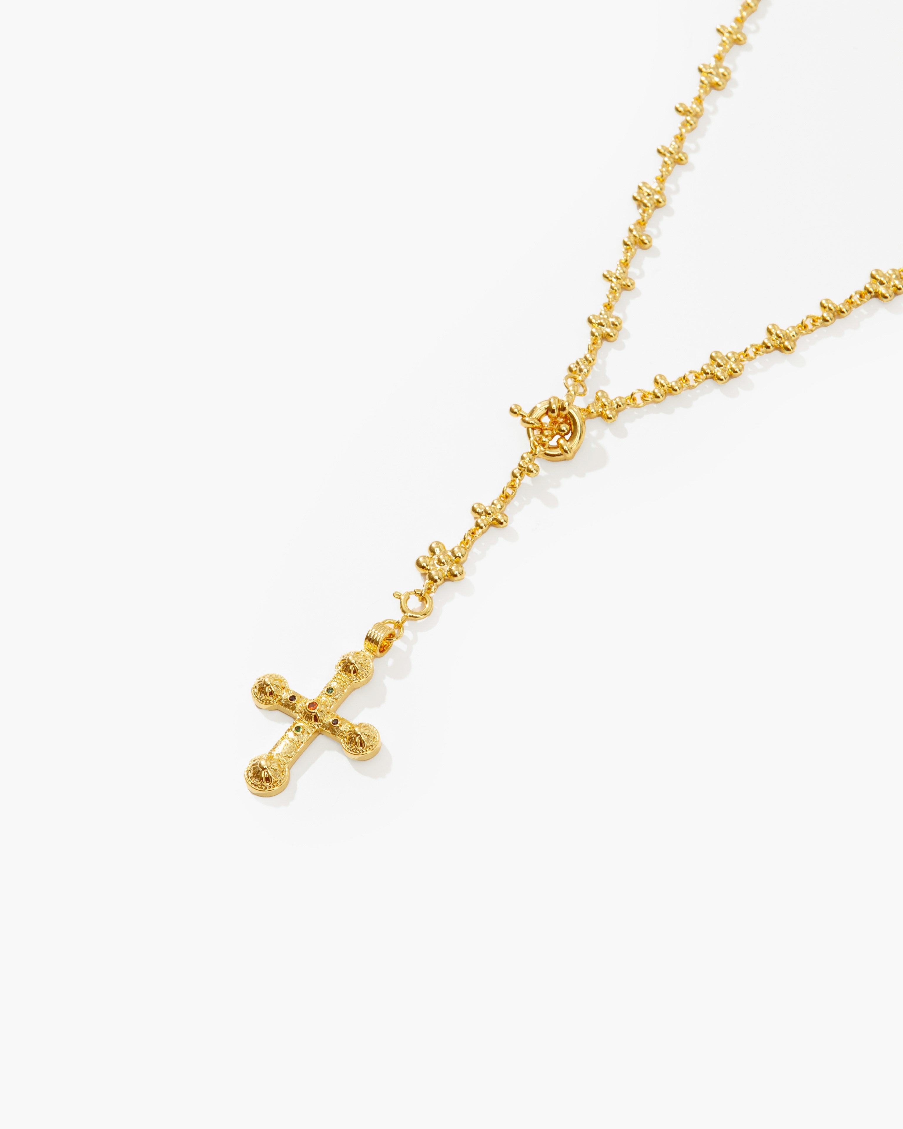Daisy Molecule Cross Charm Chain