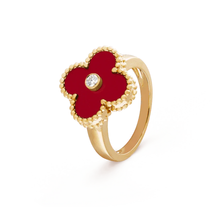 Clover Leaf Ring,925 Silver, 18k Gold Plated - image 5 of 19