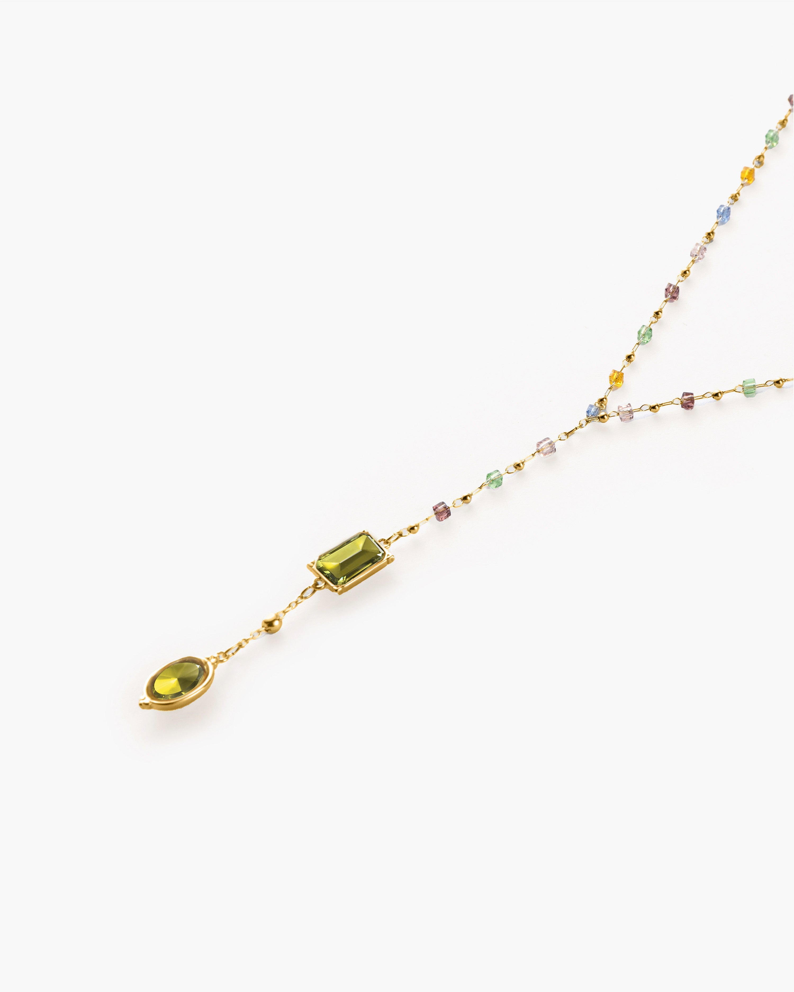 Celestial Lariat Pastel Bead Star Necklace