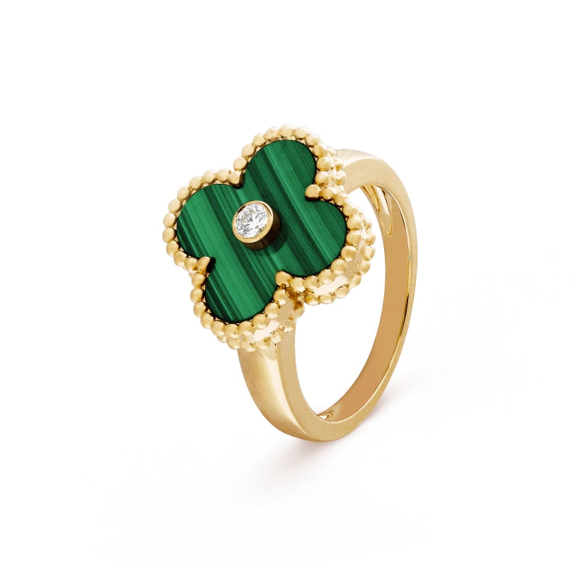 Clover Leaf Ring,925 Silver, 18k Gold Plated - image 7 of 19