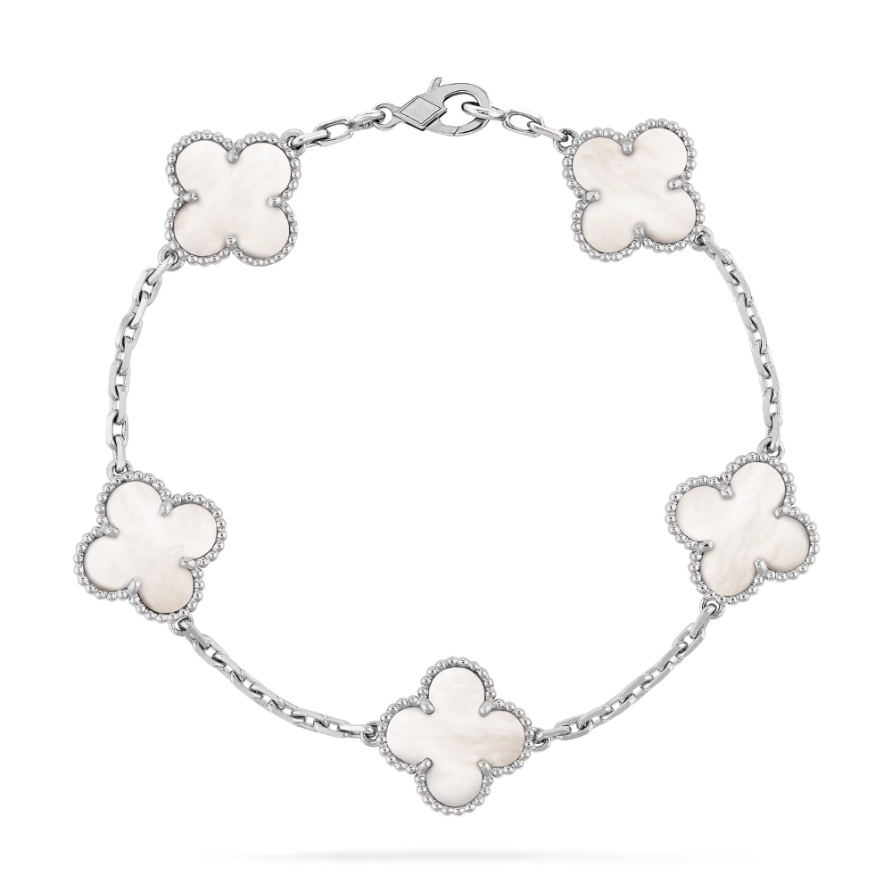 Clover Leaf Bracelet, 925 Silver, 18k Gold Plated - image 16 of 36