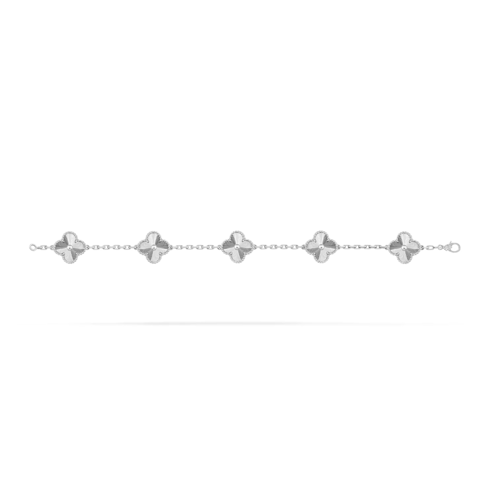 Clover Leaf Bracelet, 925 Silver, 18k Gold Plated - image 14 of 36