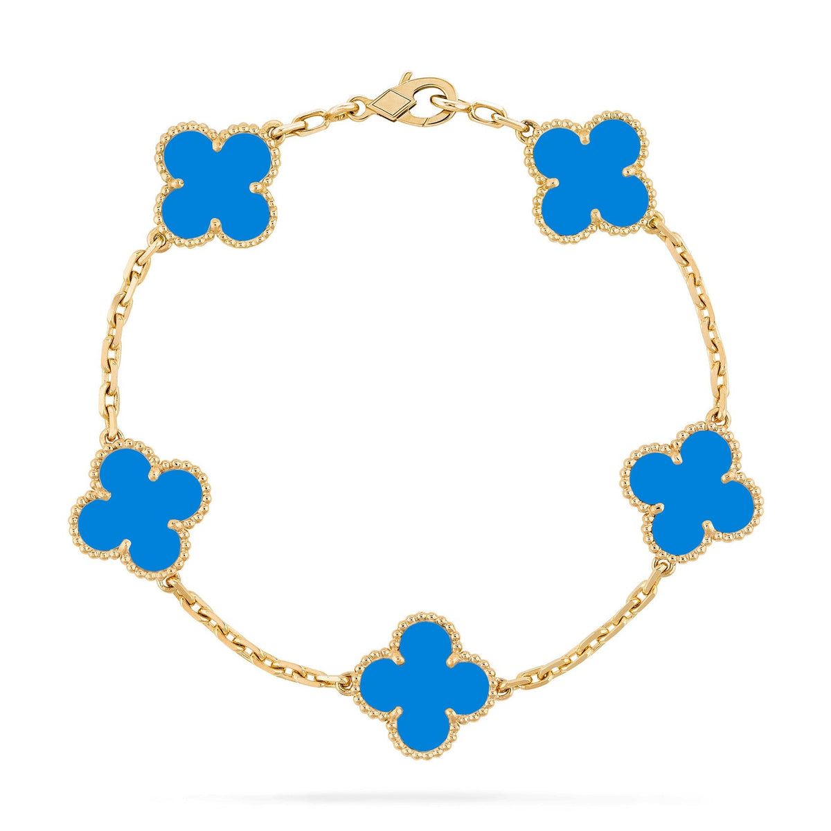 Clover Leaf Bracelet, 925 Silver, 18k Gold Plated - image 9 of 36
