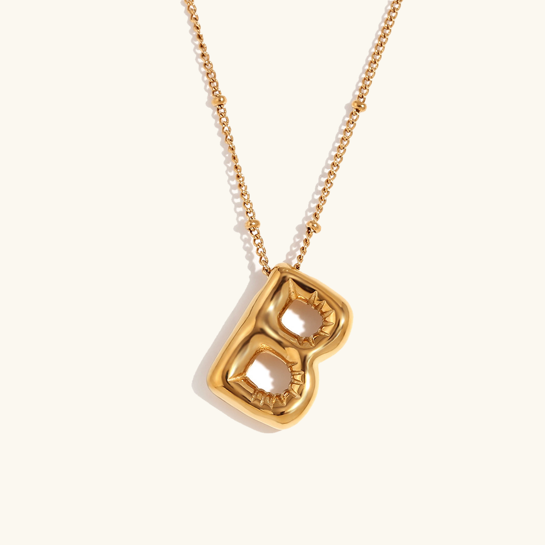 Balloon Initial 18K Gold-Plated Stainless Steel Necklace