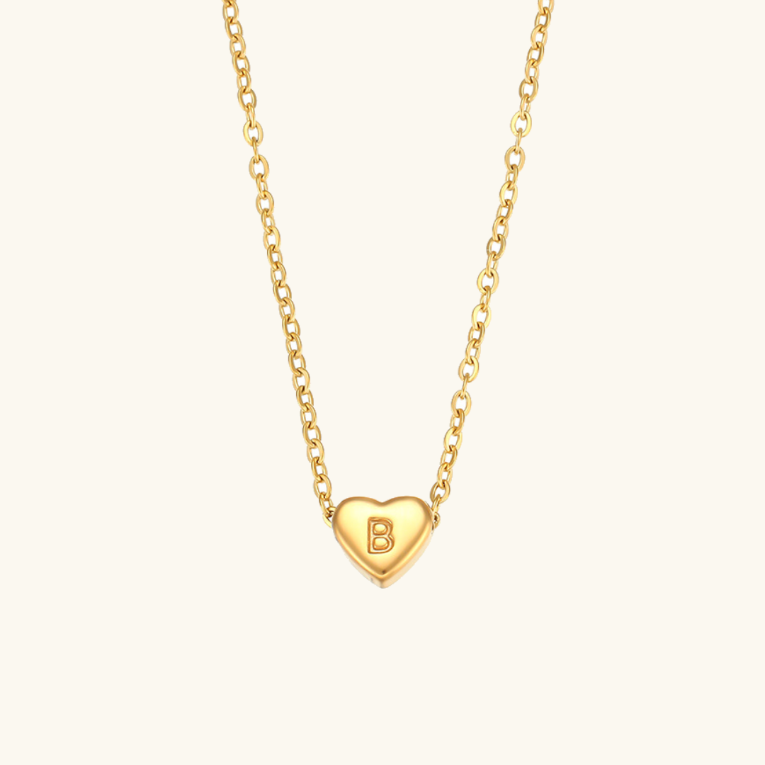 Heart Initial 18K Gold-Plated Stainless Steel Necklace