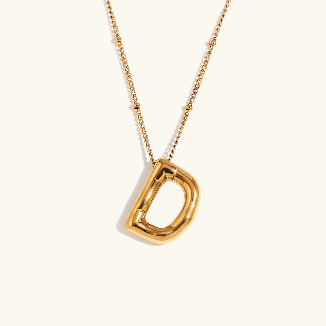 Balloon Initial 18K Gold-Plated Stainless Steel Necklace