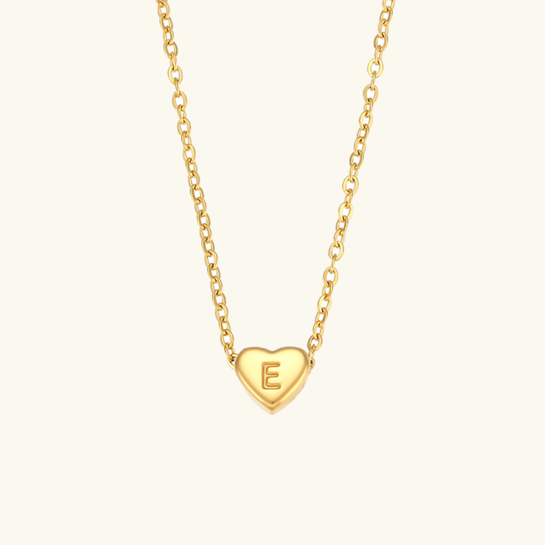 Heart Initial 18K Gold-Plated Stainless Steel Necklace