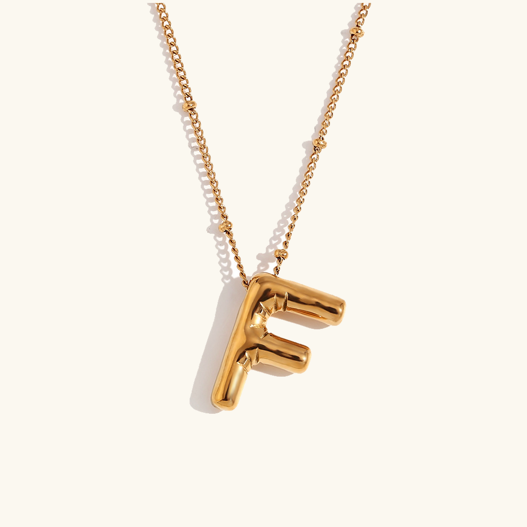 Balloon Initial 18K Gold-Plated Stainless Steel Necklace