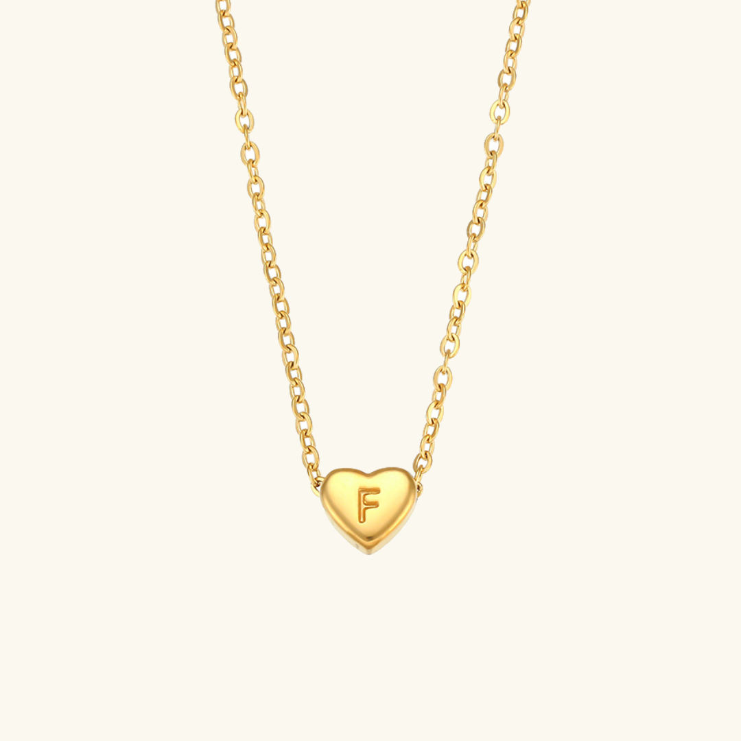 Heart Initial 18K Gold-Plated Stainless Steel Necklace