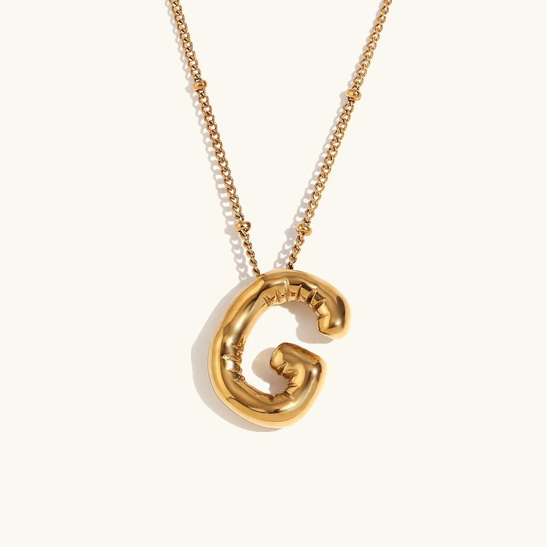Balloon Initial 18K Gold-Plated Stainless Steel Necklace