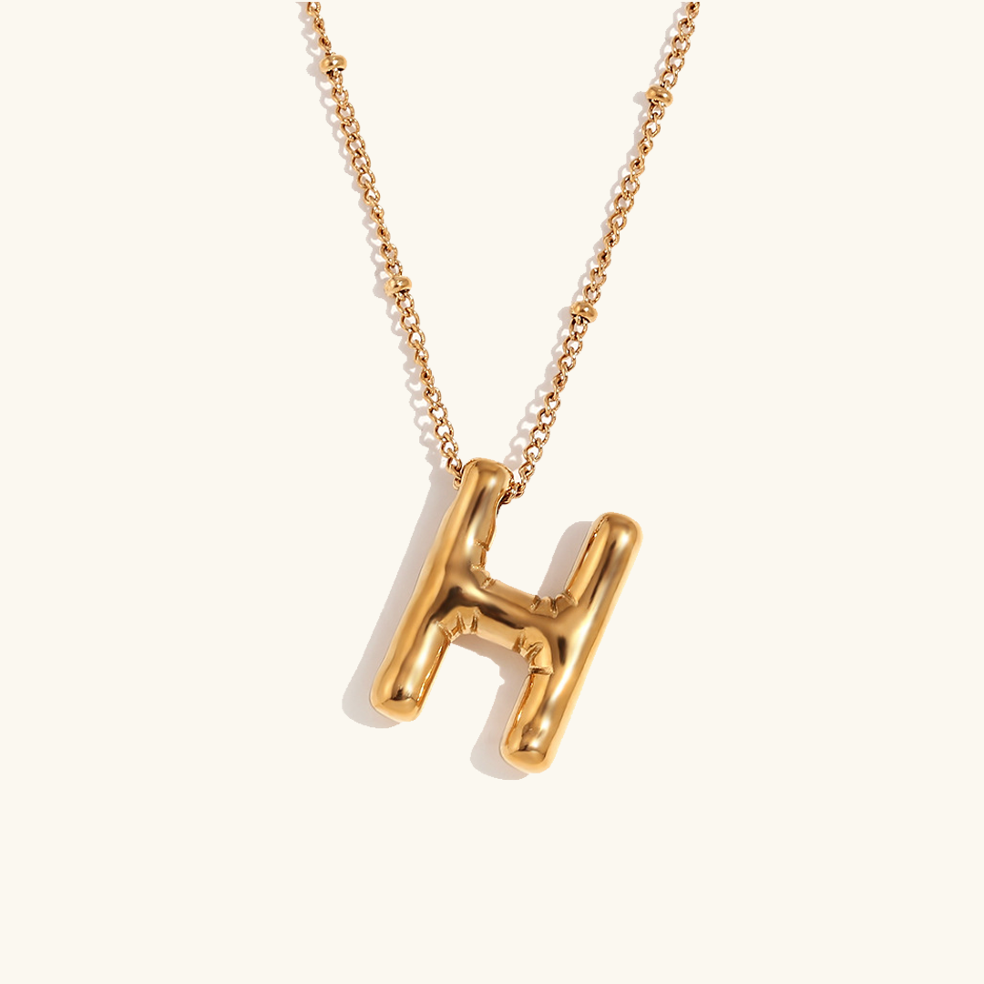 Balloon Initial 18K Gold-Plated Stainless Steel Necklace