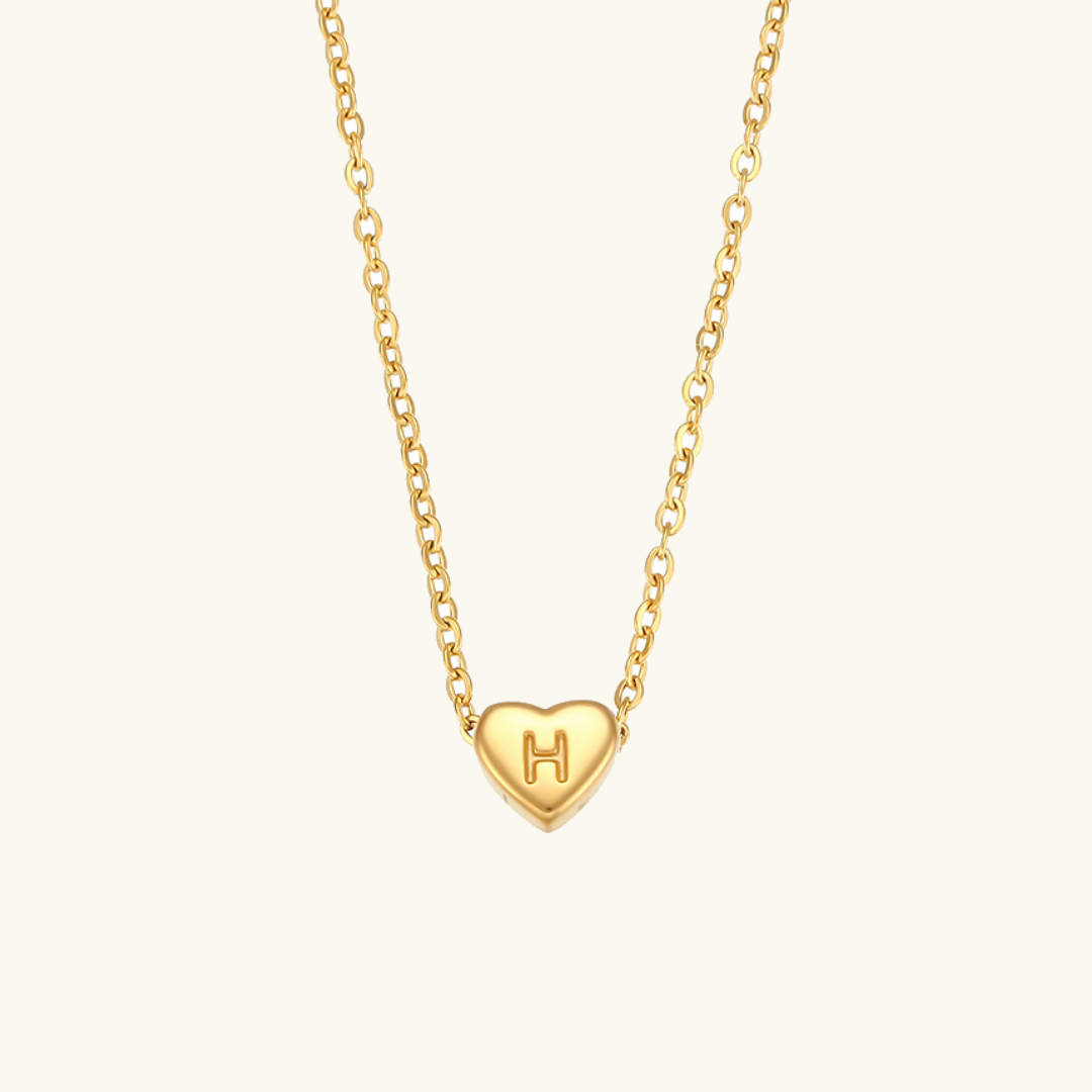 Heart Initial 18K Gold-Plated Stainless Steel Necklace