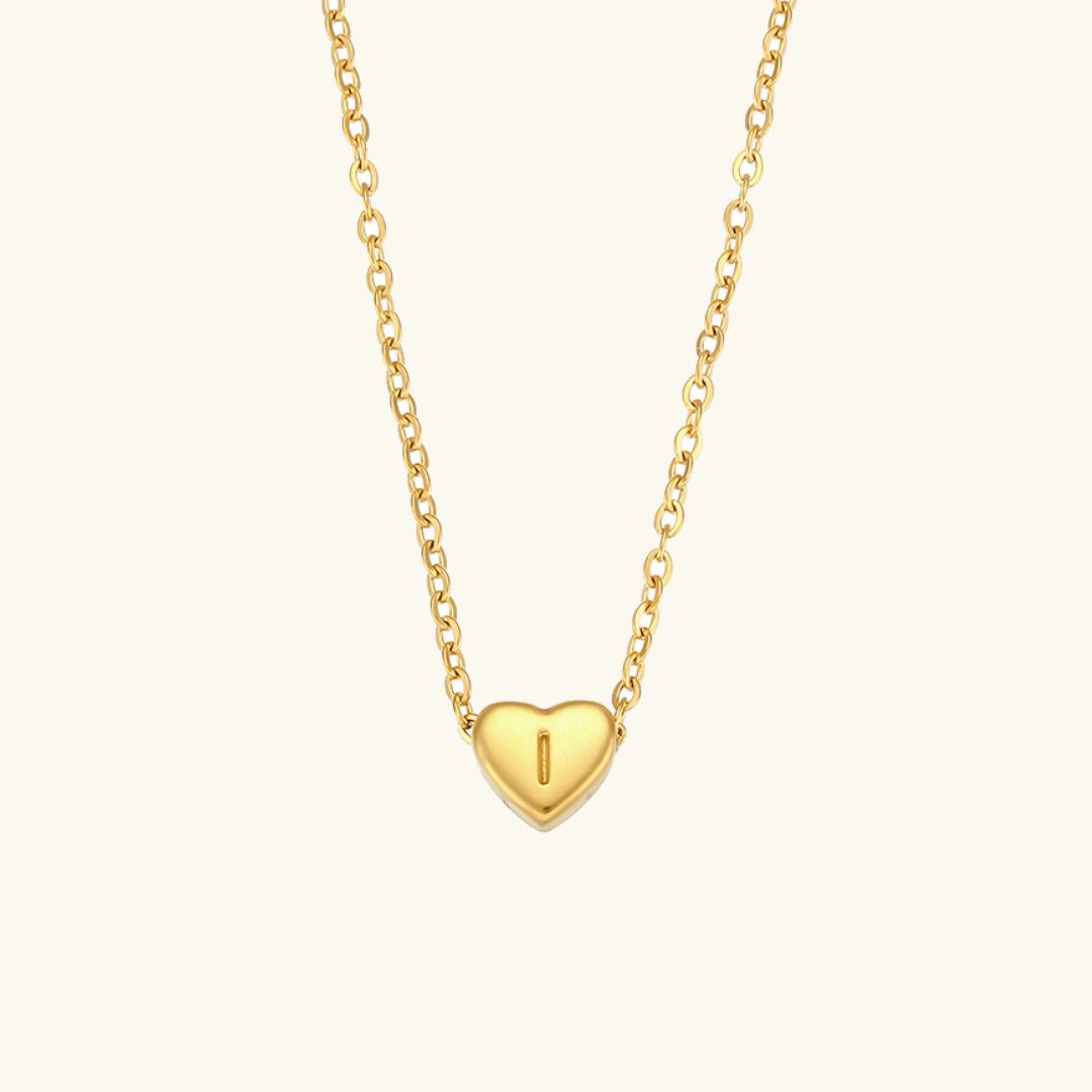 Heart Initial 18K Gold-Plated Stainless Steel Necklace