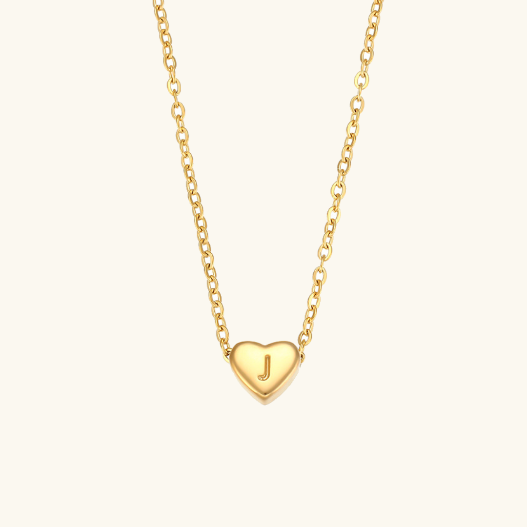 Heart Initial 18K Gold-Plated Stainless Steel Necklace