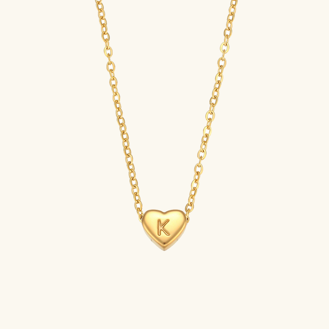 Heart Initial 18K Gold-Plated Stainless Steel Necklace