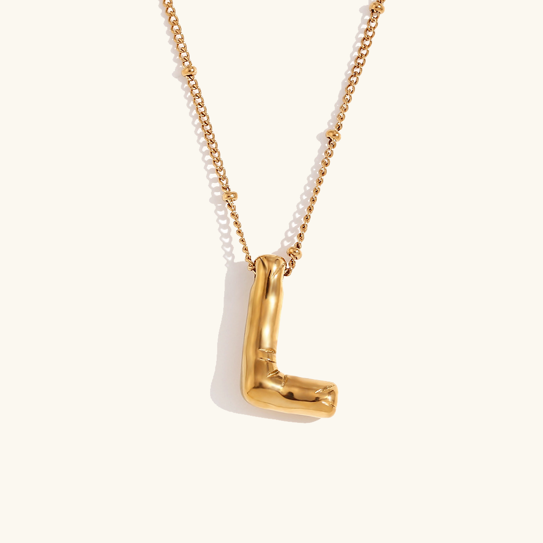Balloon Initial 18K Gold-Plated Stainless Steel Necklace
