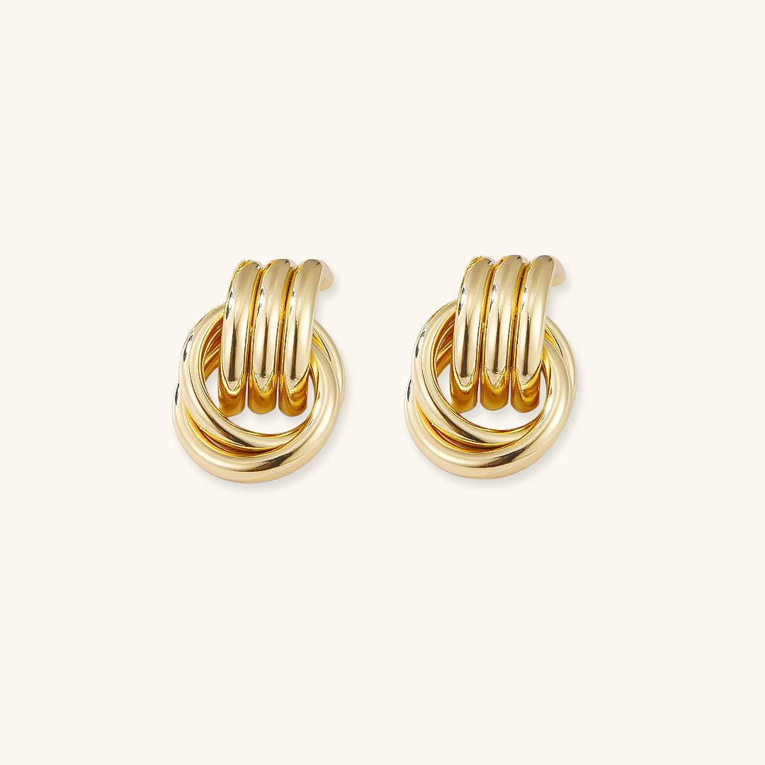 Luna Layered 18K Gold-Plated Stainless Steel Hoop Earrings