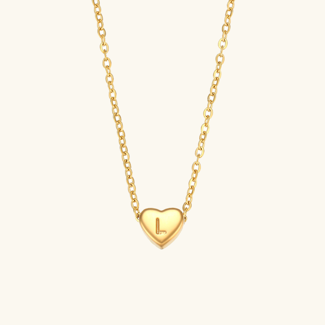 Heart Initial 18K Gold-Plated Stainless Steel Necklace