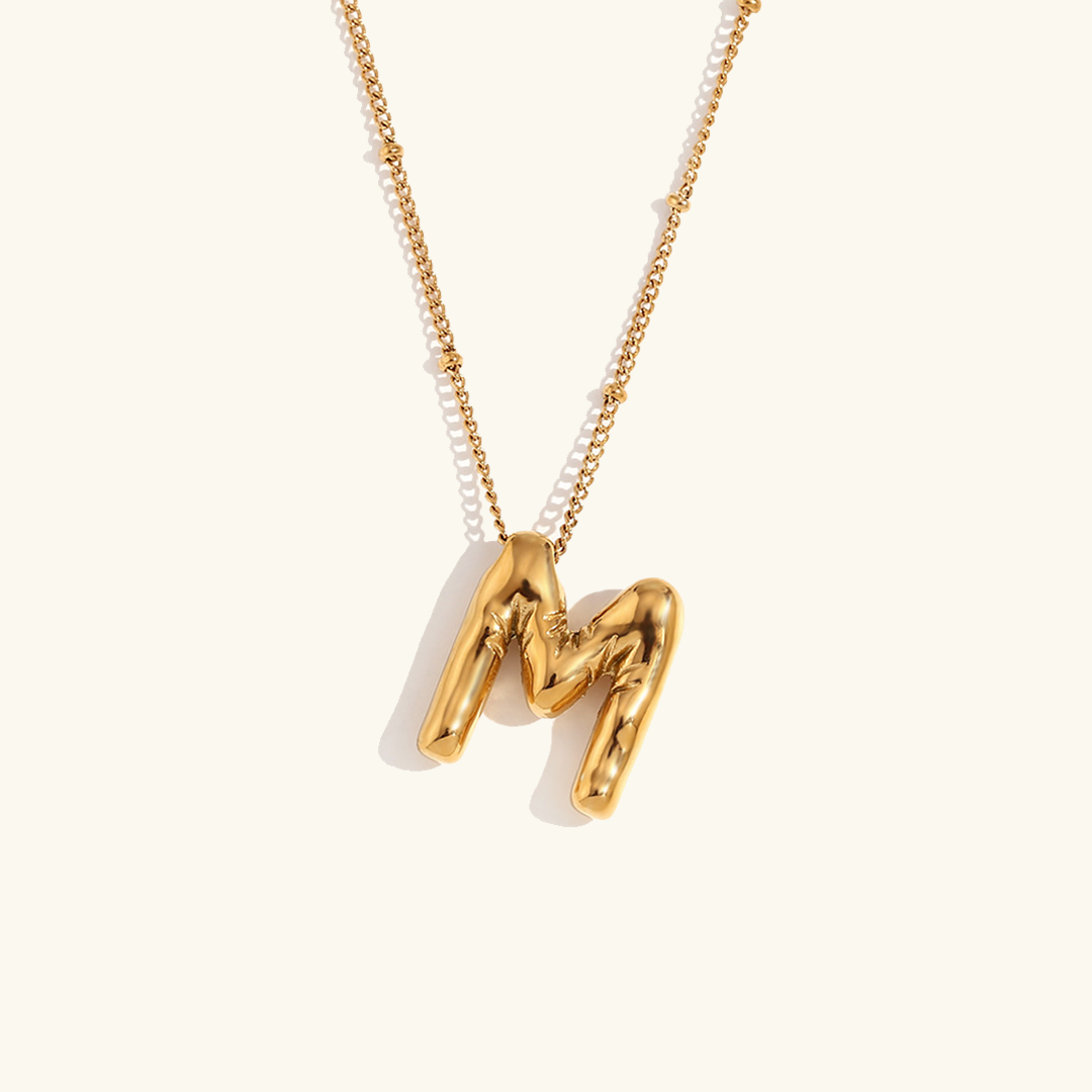 Balloon Initial 18K Gold-Plated Stainless Steel Necklace