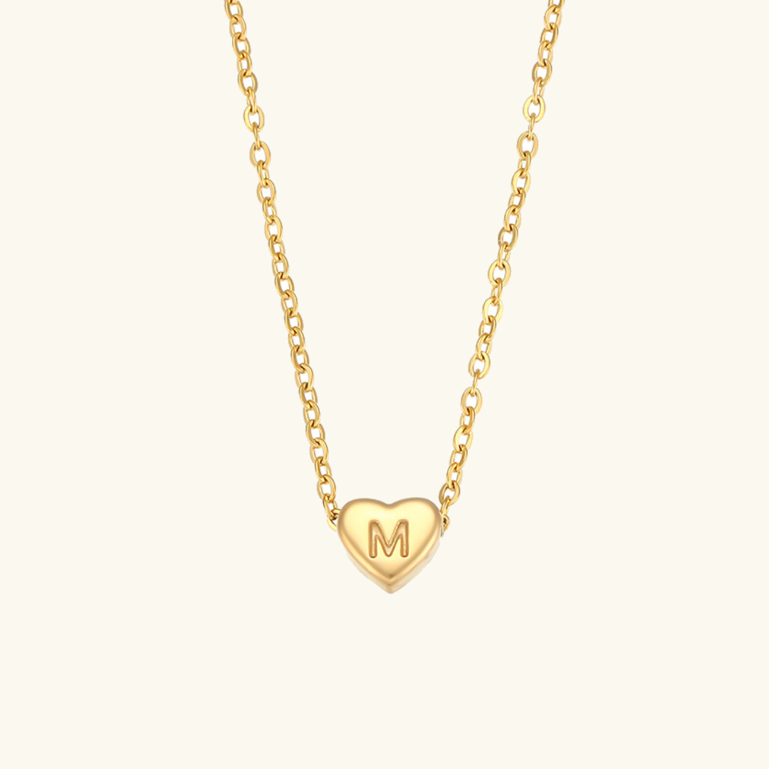 Heart Initial 18K Gold-Plated Stainless Steel Necklace