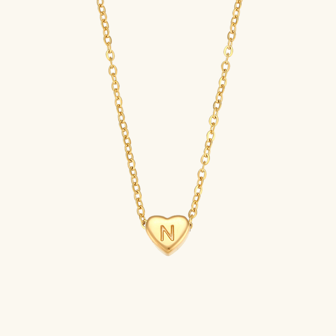 Heart Initial 18K Gold-Plated Stainless Steel Necklace