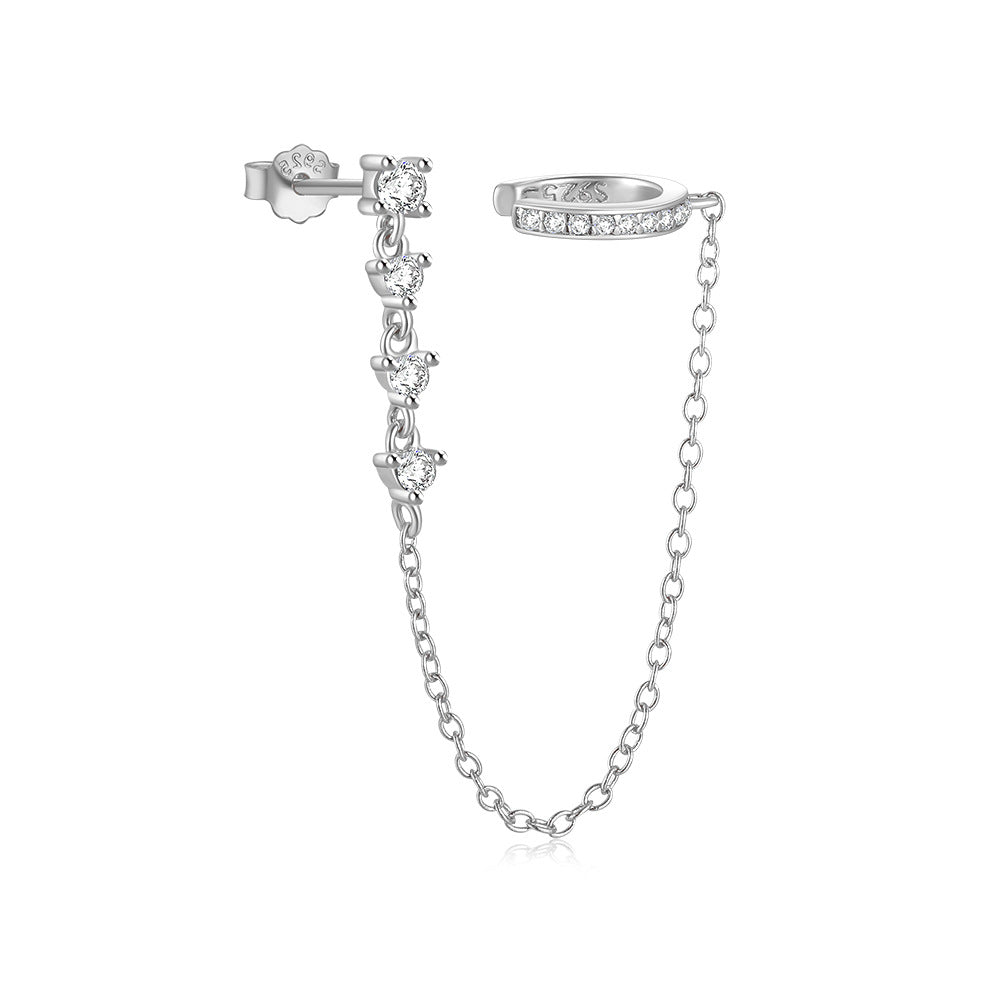 Audra Chain Gold-Plated S925 Sterling Silver Cuff Earrings