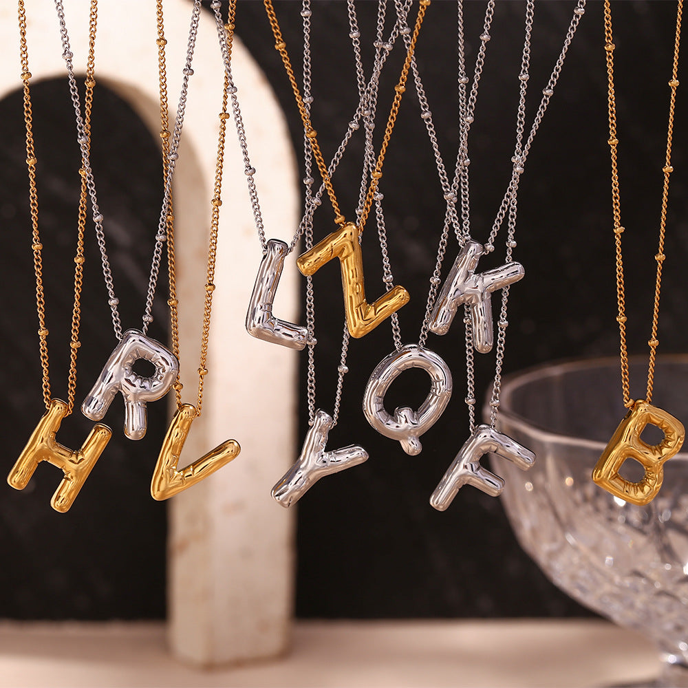 Balloon Initial 18K Gold-Plated Stainless Steel Necklace