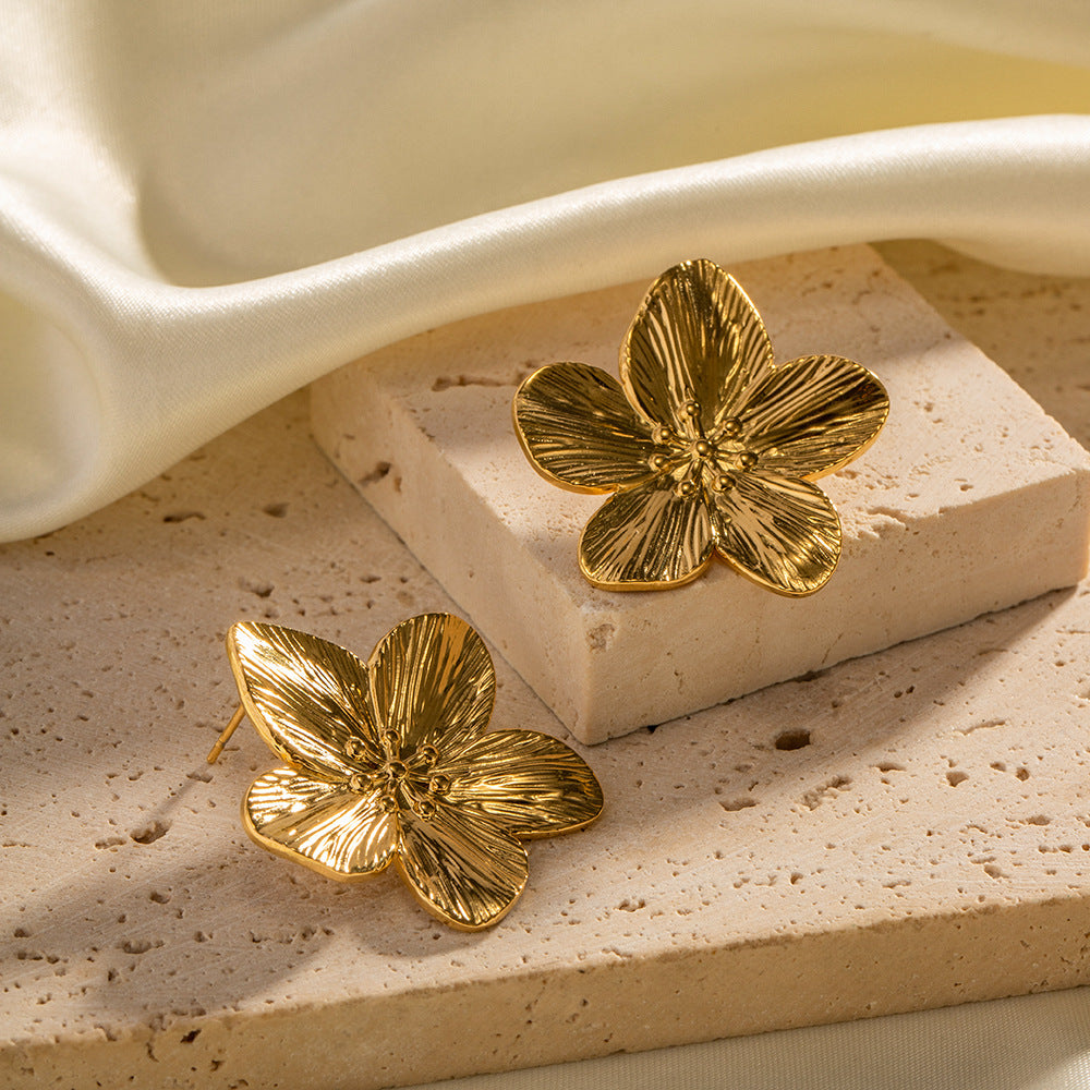Allysa Flower 18K Gold-Plated Stainless Steel Earrings
