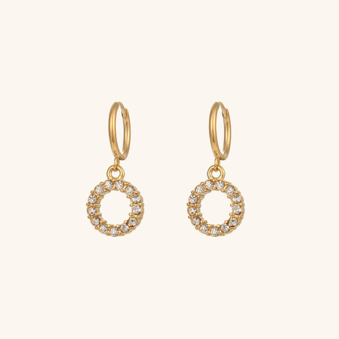 Wilhemina Initial Letter 18K Gold-Plated Stainless Steel Earrings