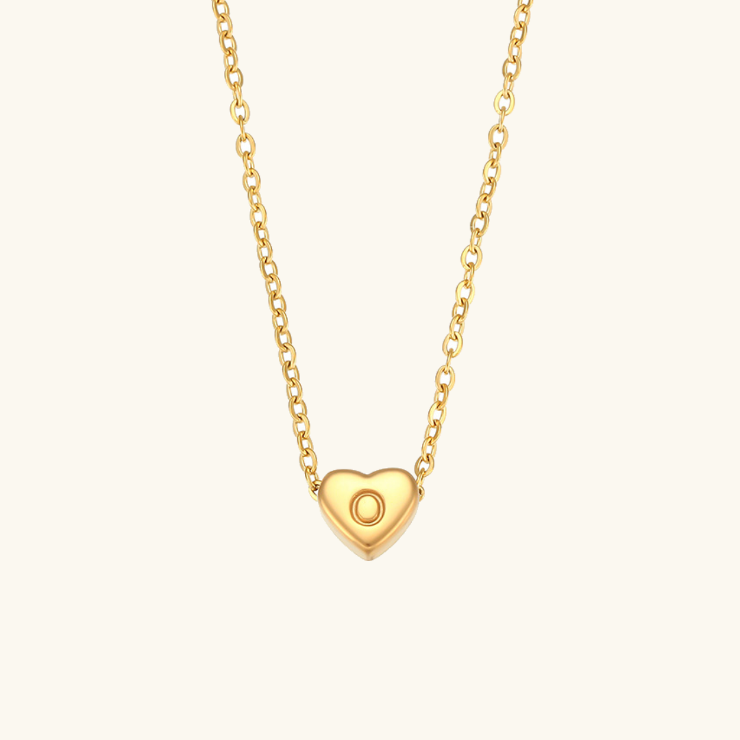 Heart Initial 18K Gold-Plated Stainless Steel Necklace