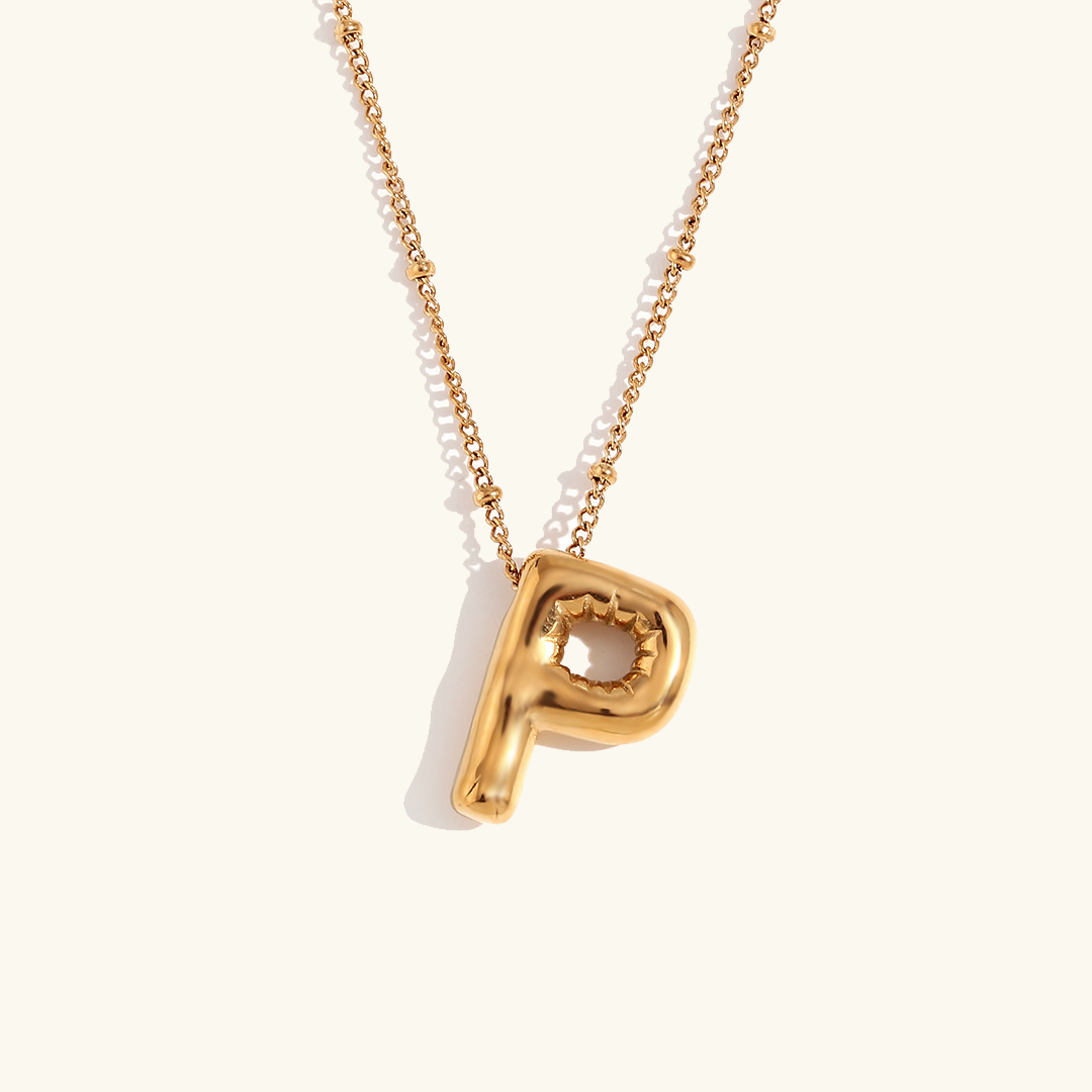 Balloon Initial 18K Gold-Plated Stainless Steel Necklace