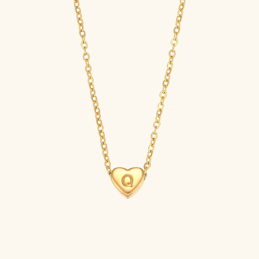 Heart Initial 18K Gold-Plated Stainless Steel Necklace
