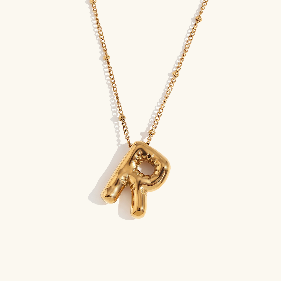 Balloon Initial 18K Gold-Plated Stainless Steel Necklace