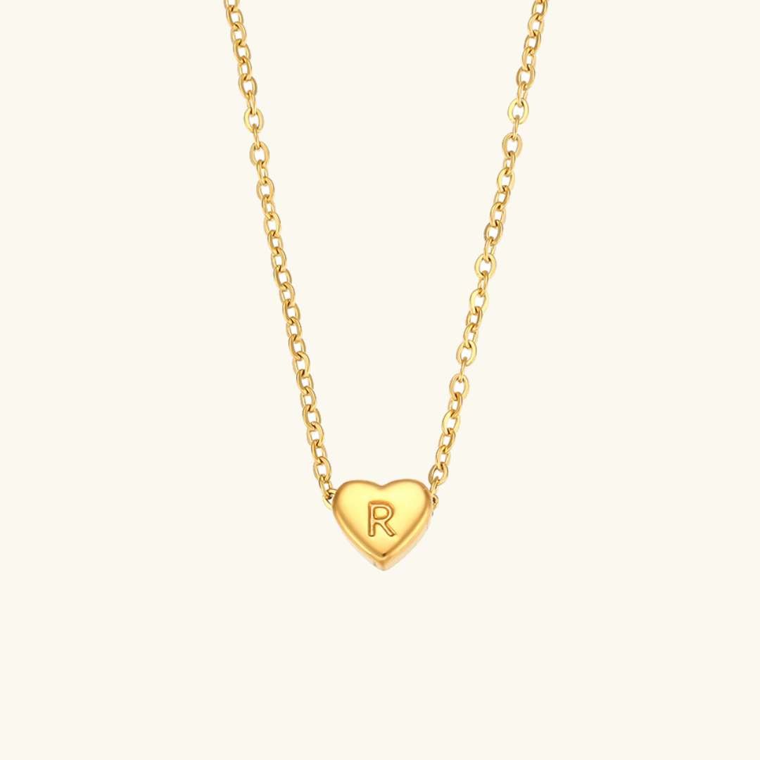Heart Initial 18K Gold-Plated Stainless Steel Necklace