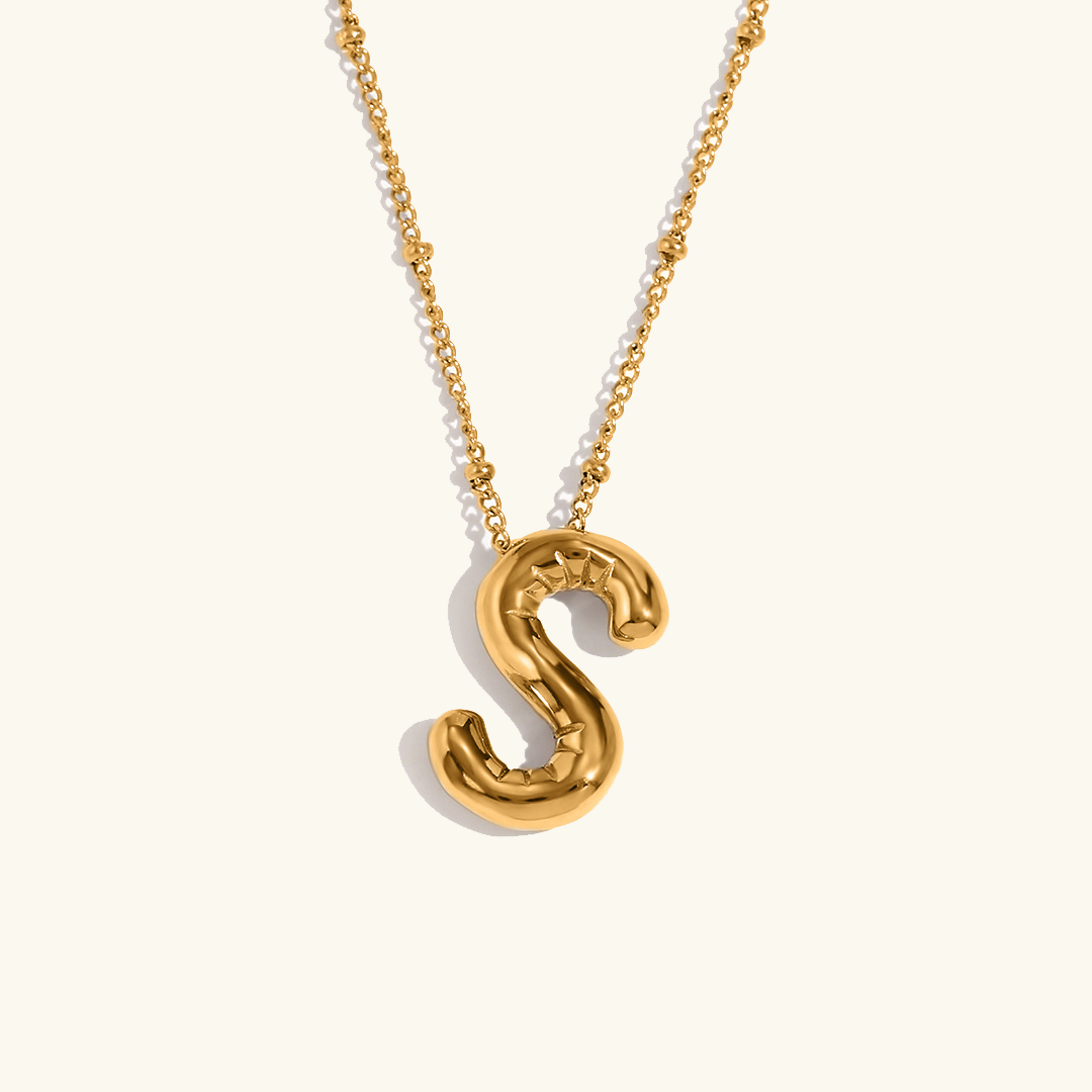Balloon Initial 18K Gold-Plated Stainless Steel Necklace