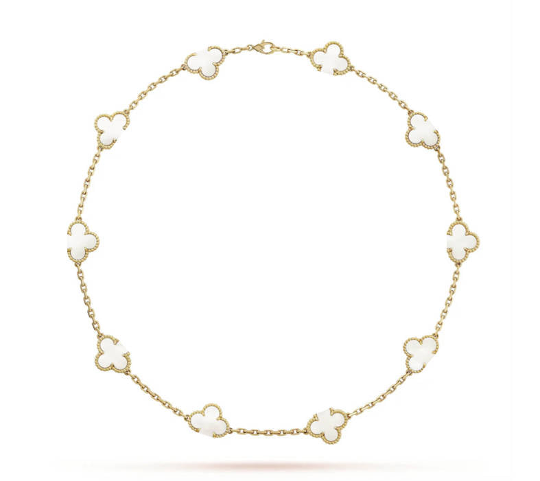 Clover Leaf Necklace, 925 Silver, 18K Gold Plated, 10 Motifs - image 1 of 9