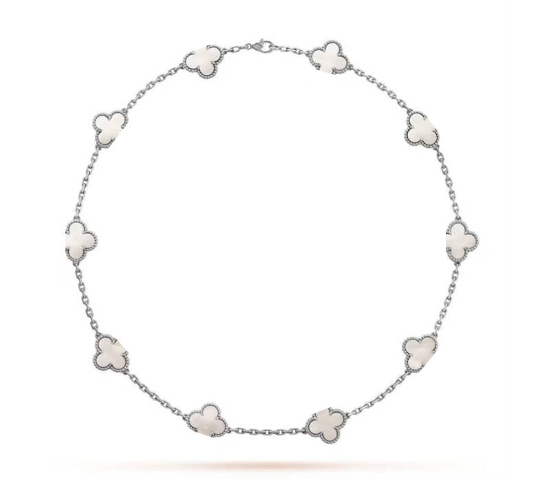 Clover Leaf Necklace, 925 Silver, 18K Gold Plated, 10 Motifs - image 6 of 9